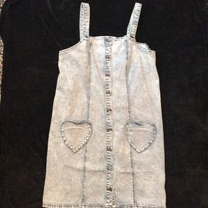 Heart pocket denim dress
